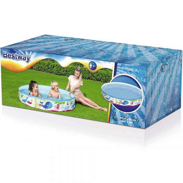 Πισίνα Σταθερή Πλαστική 1.52x25εκ. Bestway (55029)