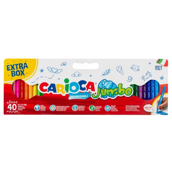 Carioca Μαρκαδόροι Ζωγραφικής Jumbo 40 χρώματα (41258)