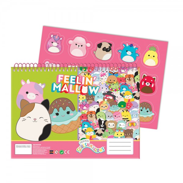 Squishmallows Μπλοκ Ζωγραφικής Α4+Stickers (30416)