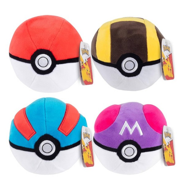 Pokemon Λούτρινο Poké Ball (4 σχέδια) 12,5εκ PKW3554