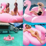 Giant Φουσκωτό Flamingo Θαλάσσης-Πισίνας Με Λαβές 200cm