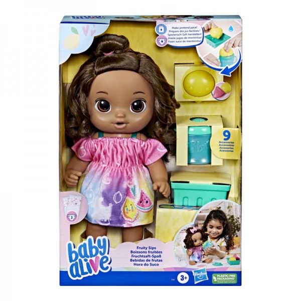 Baby Alive Fruity Sips Μωρό Κούκλα Sips Lemon F7357