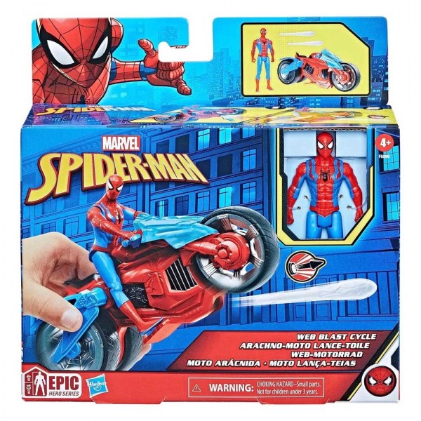 SpiderMan Web Blast Cycle Όχημα και φιγούρα (F6899)