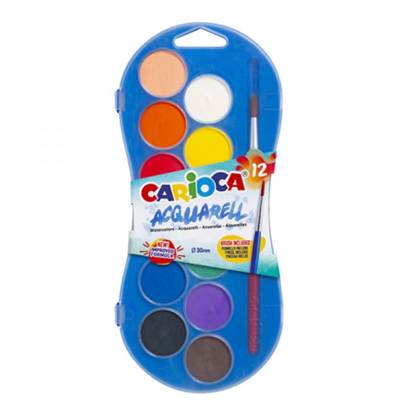 Carioca - Νερομπογιές Acquarell  12τμχ 42404