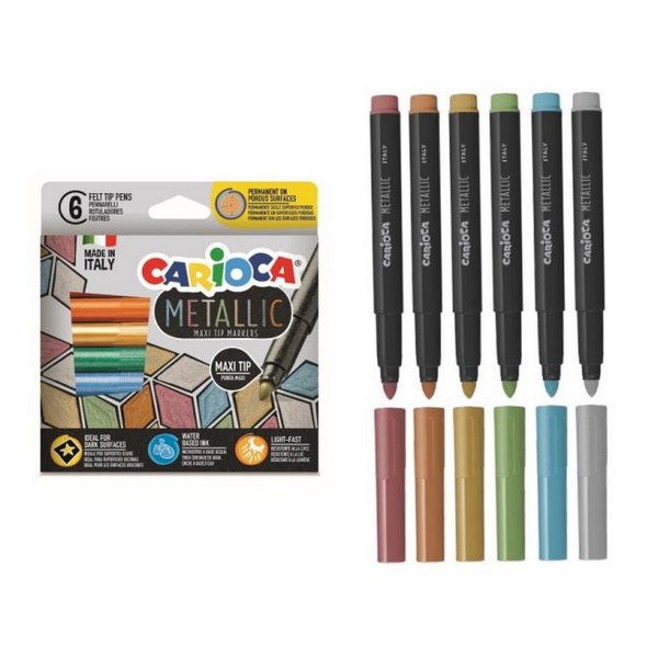 Carioca Metallic Μαρκαδόροι 6τμχ Maxi Tip (43161)