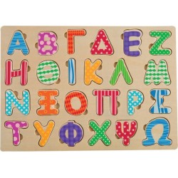 Tooky Toy Ξύλινο Πάζλ Σφηνώματα Αλφάβητο Κεφαλαία (TKC395)