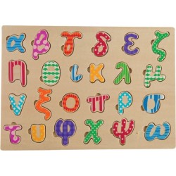 Tooky Toy Ξύλινο Πάζλ Σφηνώματα Αλφάβητο Πεζά (TKC396)