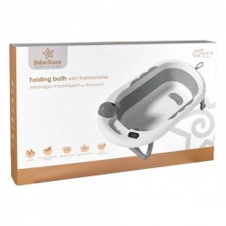 Bebe Stars Μπανιέρα Πτυσσόμενη με Θερμόμετρο Whale Grey 26186