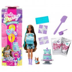Barbie Party Unboxed Reveal Μελαχρινή JFG72