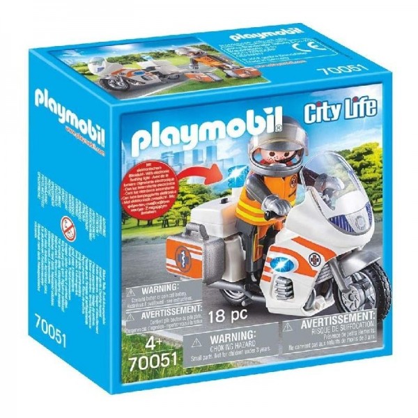 Playmobil City Life Διασώστης Με Μοτοσικλέτα 70051